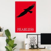 Black & Red Pop Art Fearless Leader Eagle Poster (Heimbüro)