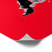 Black Red Pop Art Running Ross Silhouetten Poster (Ecke)