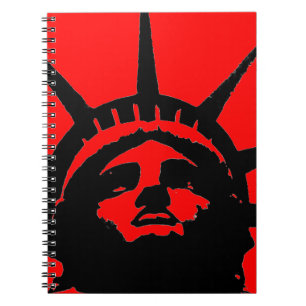 Black Red Pop Art Statue of Liberty Notebook Notizblock