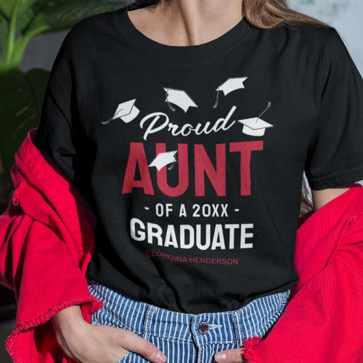 Black Red Proud Tante 2025 Graduate T-Shirt