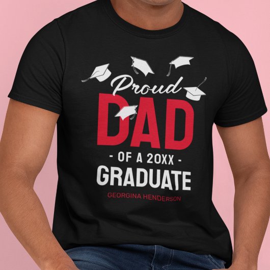 Black Red Proud Vater 2025 Graduate T-Shirt