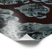 Black Red Psychedelic Leopard Heads Fotodruck (Ecke)