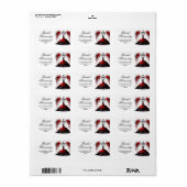 Black & Red Quinceañera Girl Adressaufkleber (Vorne)