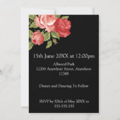 Black & Red Roses Wedding Invitation – Elegant Einladung (Rückseite)