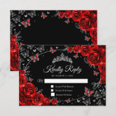 Black Red Silver Quinceanera Antwort (Vorne/Hinten)