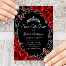 Black Red Silver Quinceanera