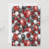 Black Red Silver & White 60. Geburtstag Einladung (Rückseite)