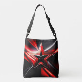 Black Red Star Crossship Bags Tragetaschen Mit Langen Trägern (Rückseite)