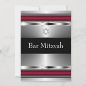 Black Red Star von David Bar Mitzvah Template Einladung (Vorderseite)