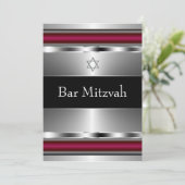 Black Red Star von David Bar Mitzvah Template Einladung (Stehend Vorderseite)