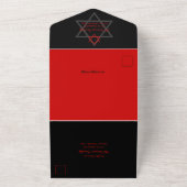 Black Red Star von David Bar Mitzvah UAWG All In One Einladung (Außenbereich)