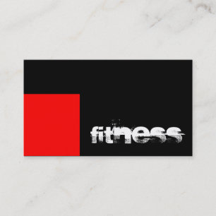 Black Red Strip Fitness Sport Business Card Visitenkarte