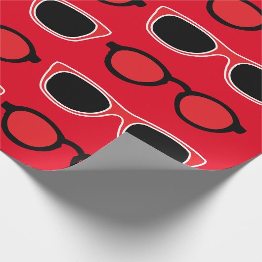 Black Red Sunglasses Pattern Geschenkpapier (Ecke)