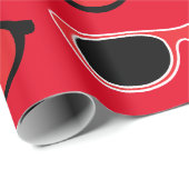 Black Red Sunglasses Pattern Geschenkpapier (Rolleneckpunkt)