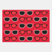Black Red Sunglasses Pattern Geschenkpapier Set (Vorderseite 3)