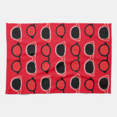 Black Red Sunglasses Pattern Geschirrtuch (Horizontal)