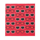 Black Red Sunglasses Pattern Notizblock (Vorderseite)
