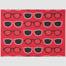 Black Red Sunglasses Pattern Seidenpapier
