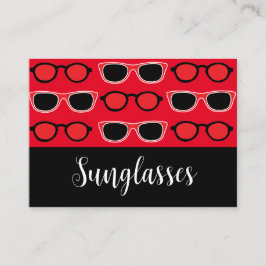 Black Red Sunglasses Pattern Visitenkarte