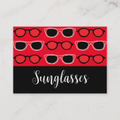 Black Red Sunglasses Pattern Visitenkarte (Vorderseite)