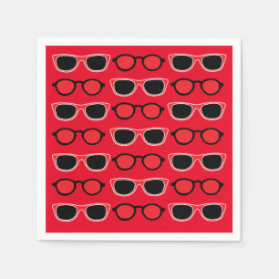 Black Red Sunglasses Summer Beach Pool Party Serviette