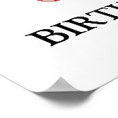 Black Red Sweet 16 Birthday Custom 18x24 Poster (Ecke)