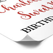 Black Red Sweet 16 Birthday Custom 8.5x11 Poster (Ecke)