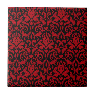 BLACK-RED-SWIRLY FLIESE