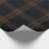 Black Red Tartan Kariert Geschenkpapier (Ecke)