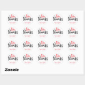 Black Red Typografy Wedding Danke Sticker (Blatt)