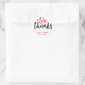 Black Red Typografy Wedding Danke Sticker (Tasche)