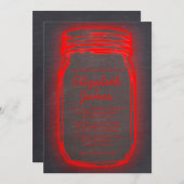 Black & Red Vintag Mason Jar Hochzeit Einladungen (Vorne/Hinten)
