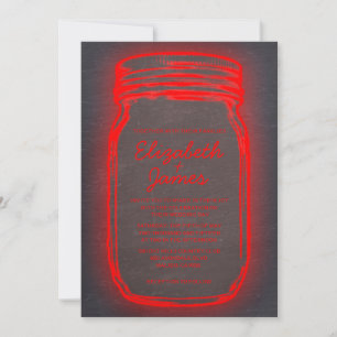 Black & Red Vintag Mason Jar Hochzeit Einladungen