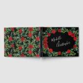 Black Red Wedding Gothic Rose Gästebuch (Voll)