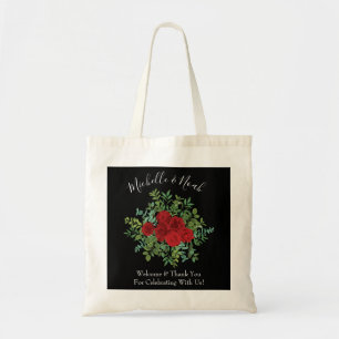 Black Red Wedding Gothic Rose Tragetasche