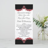 Black Red Wedding Programm (Stehend Vorderseite)