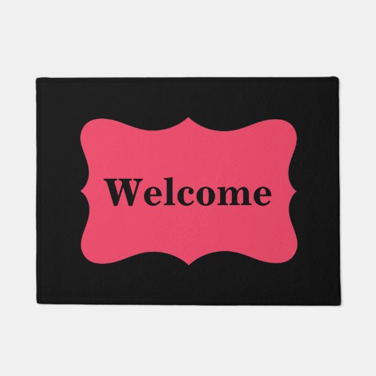 Black Red Welcome Custom Decoration Fußmatte (Vorderseite)