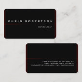 Black Red White Attraktive Charming Business Card Visitenkarte (Vorne/Hinten)