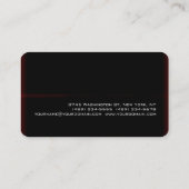 Black Red White Attraktive Charming Business Card Visitenkarte (Rückseite)