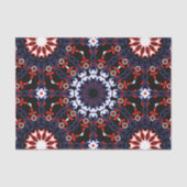 Black Red White Blue Ethnic Boho Mosaik Muster Seidenpapier (Vorderseite)