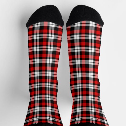 Black Red White Buffalo Lumberjack Karierte Karos Socken (Oben)
