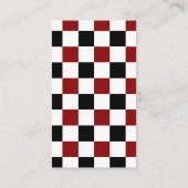Black Red White Checked Visitenkarte (Rückseite)