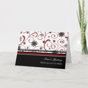 Black Red White Customer Season's Greetings Card Feiertagskarte