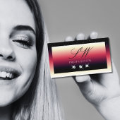 Black Red White Gradient Sparkle Diamonds Initiale Visitenkarte