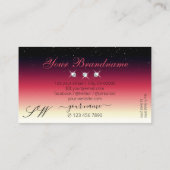 Black Red White Gradient Sparkle Diamonds Initiale Visitenkarte (Rückseite)