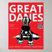 Black Red White Great Dane Trainer Poster (Vorne)