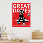 Black Red White Great Dane Trainer Poster (Küche)