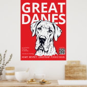 Black Red White Great Dane Trainer Poster (Küche)