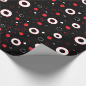 Black, Red White Polka Dots Gift Wrap Geschenkpapier (Ecke)