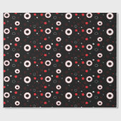 Black, Red White Polka Dots Gift Wrap Geschenkpapier (Flach)